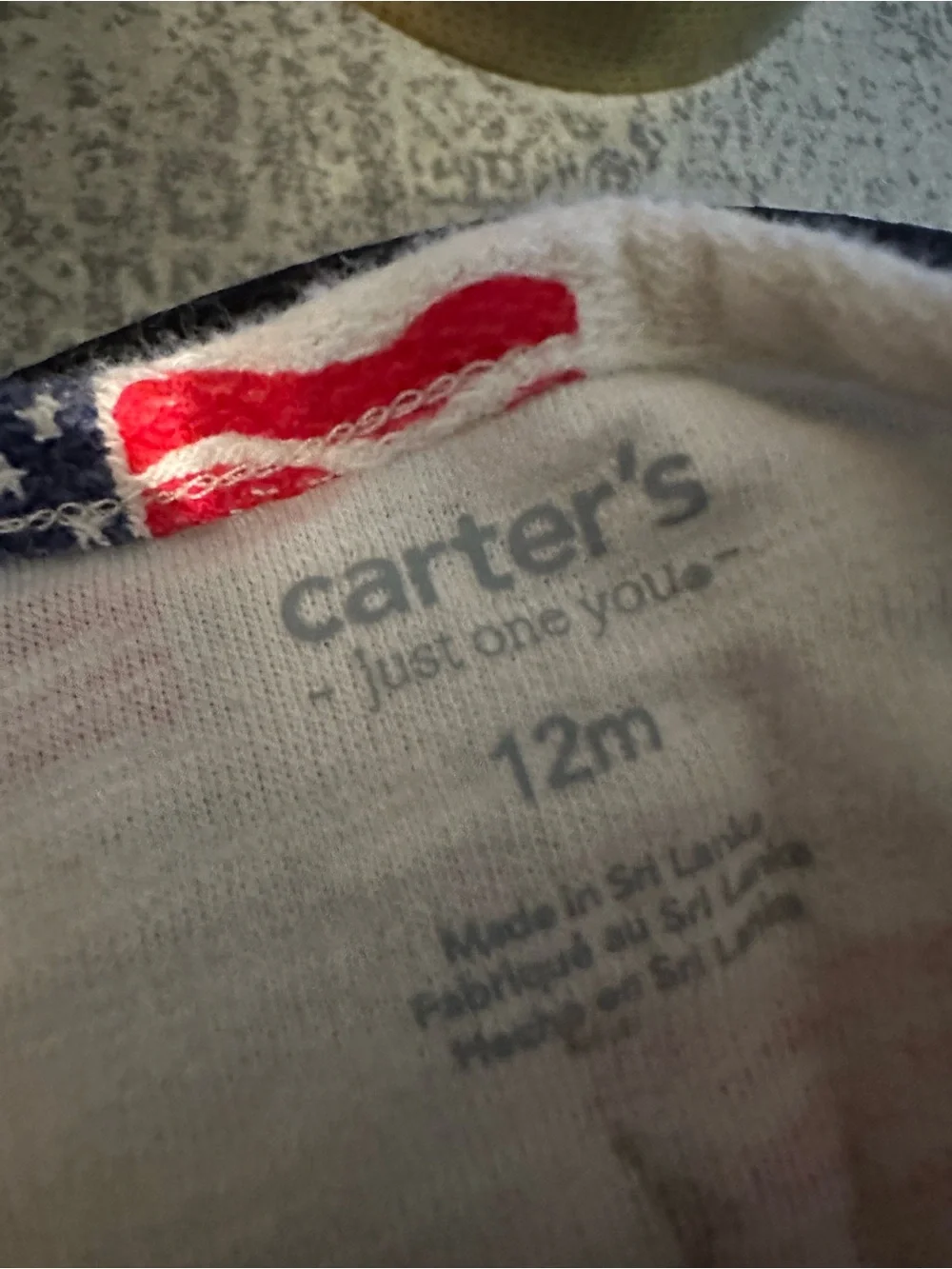 Carter's Red, White & Blue Flag Rompers 12M
